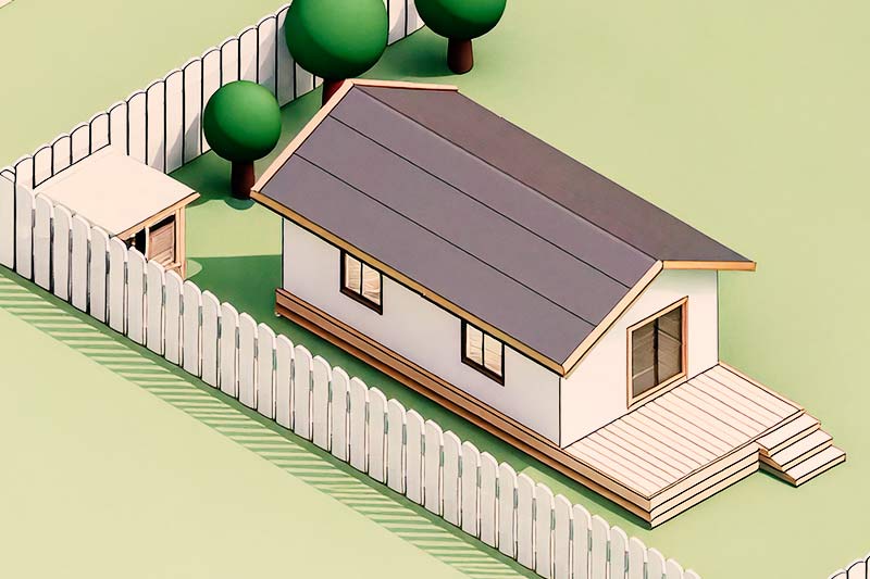 Isometric illustration of a granny flat